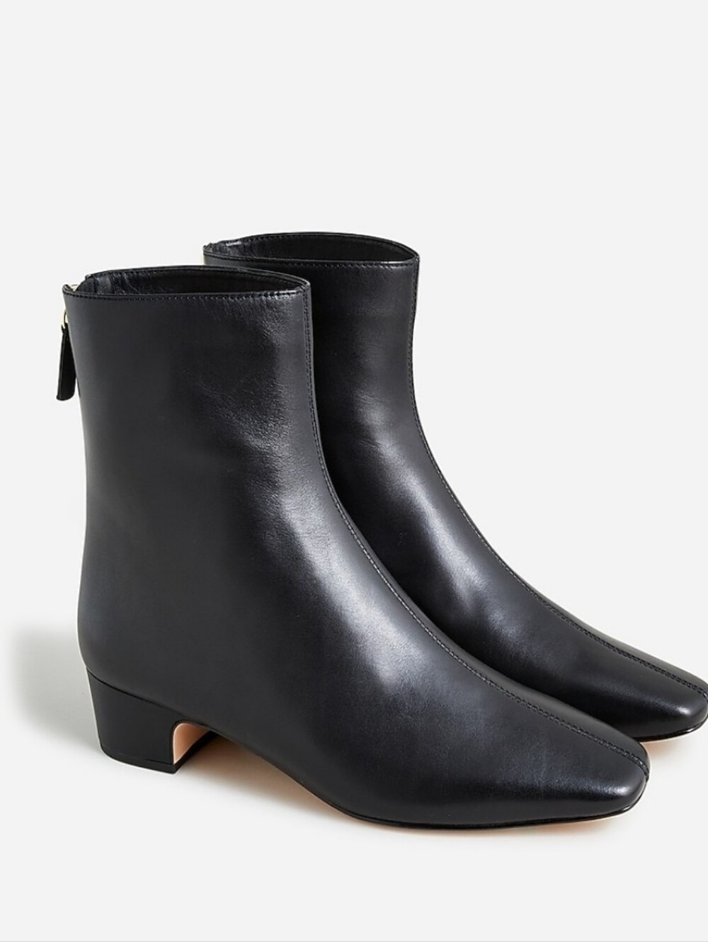 J. Crew Classic Black Leather Ankle Boots - Sleek Women’s Bootie 7.5